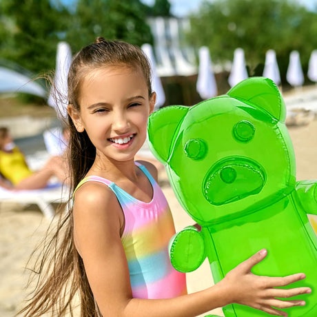 6 Pack Inflatable Gummy Bears Huge 24" - Great for Birthday Party Decorations, Unique Pool Toys for Kids