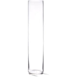 16" Tall Cylinder Glass Vase, 3.5" Wide - Clear Glass Vase for Centerpiece, Floor Vase, Flowers, Candle Holder, Wedding Table Decor by 4E's Novelty