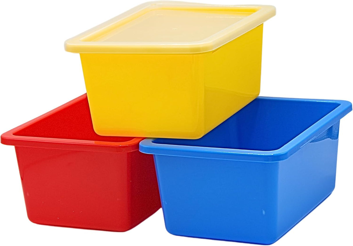 Storage Bins - Stackable Storage Bins, Plastic Storage, Bins Storage Containers, 3 pcs per pack - Cubby Storage Organizers, Classroom Organization