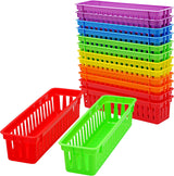 Pencil Baskets for Classroom Essential: 12 pcs per pack, Colored Pencils, Drawer Organizer, Plastic Storage Bins, Teacher Desk and Classroom Must-Haves