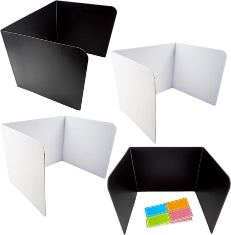 White Desk Divider: Classroom Must Haves, Teacher Must Haves, Room Divider Panel, Desk Privacy Panel, 20 pcs Privacy Folders for Students