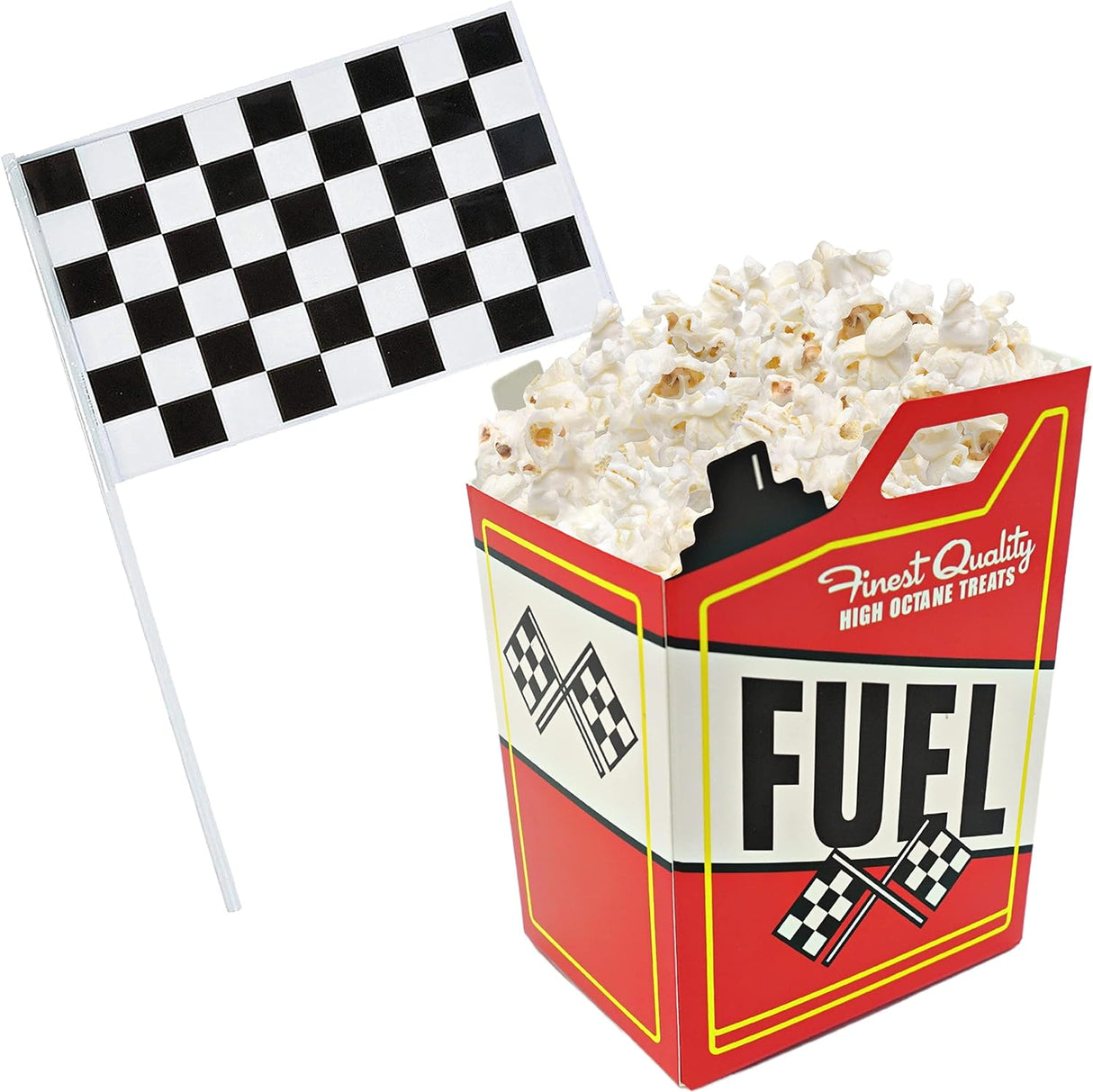 24 Race Car Popcorn Boxes with Checkered Flags - Racing Party Supplies