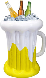 22" Inflatable Beer Mug Cooler - Party Decor, Floating Drink Bucket