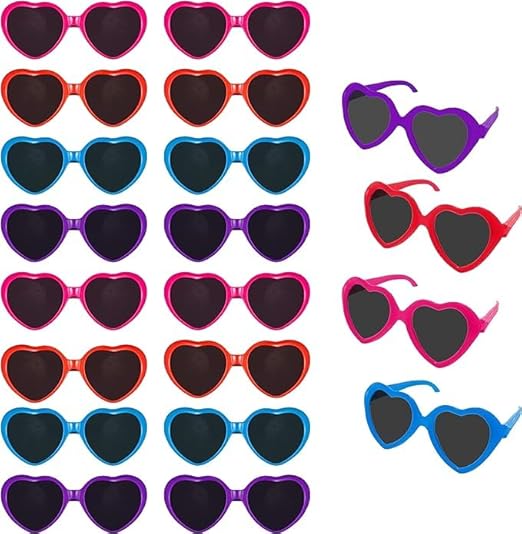 4E's Novelty 30-Pack Heart Sunglasses for Kids – Fun Party Favors for Valentine’s Classroom