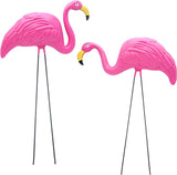 4E's Novelty Vibrant Pink Flamingo Yard Decorations – Set of 2 Lawn Ornaments for Tropical Flair