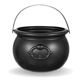 4E's Novelty 7.5" Halloween Plastic Cauldron, Durable Black Cauldron For Party Supplies, Large Halloween Candy Bowl, Perfect Halloween Decor