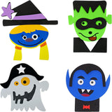 4E's Novelty Halloween Crafts for Kids (12) - Kids Halloween Craft Kits, Foam Halloween Crafts with 4 Faces Magnetic Monsters for Kids