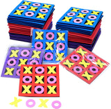 Foam Tic Tac Toe Game [24 Pack] for Kids Individually Wrapped Party Favors, Goody Bag Fillers, Classroom Valentines Day Gifts for Kids