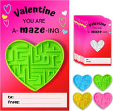 4E's Novelty 36-Pack Heart Maze Valentine Cards – Fun Classroom Exchange Gifts for Kids