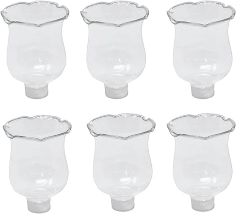 4E's Novelty Glass Candle Holder 6-Pack – Elegant Tulip Peg Votive Holders for Candelabras & Home Decor