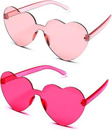 4E's Novelty Heart Sunglasses 2-Pack – Hot Pink Glasses for Parties, Festivals & Valentine Costumes