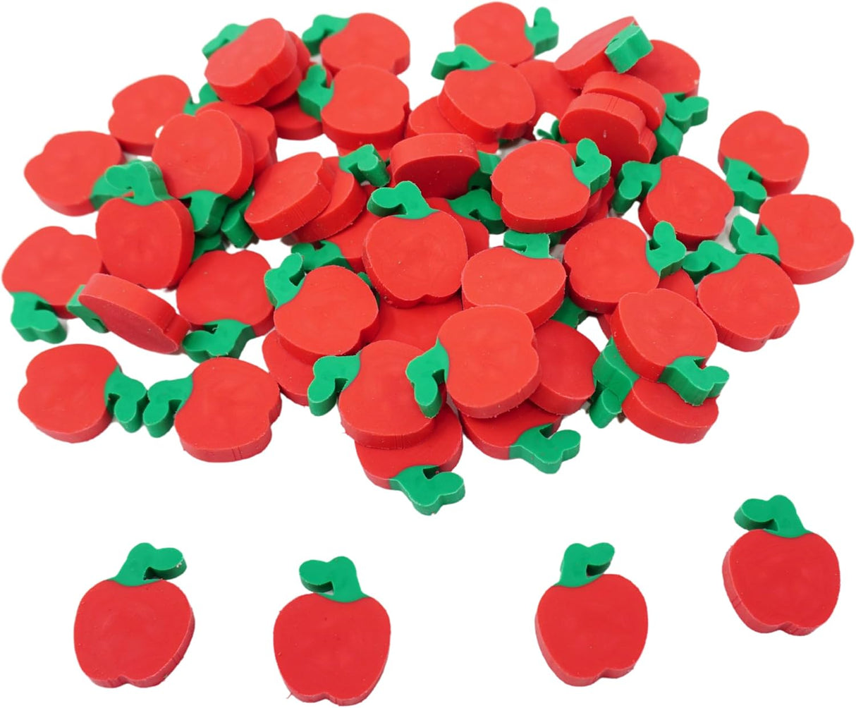 4E's Novelty 144 Mini Apple Erasers: Perfect for Classroom Math Manipulatives, Welcome Back to School Gifts, Teacher Supplies, and Student Rewards