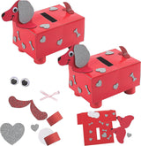 4E's Novelty DIY Dog Valentine Mailbox Kit – Fun Craft for Kids’ Classroom Card Exchange