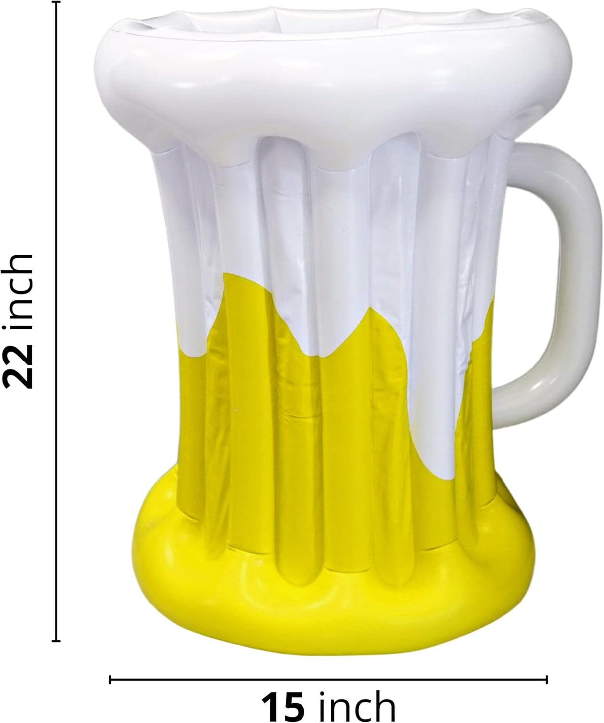 22" Inflatable Beer Mug Cooler - Party Decor, Floating Drink Bucket