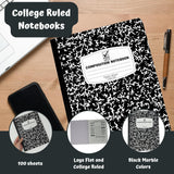 College Ruled Notebook - 4 pcs per pack - Composition Notebook for School Supplies, Wide College Ruled Notebook, Spiral Notebook, Marble Composition Notebook