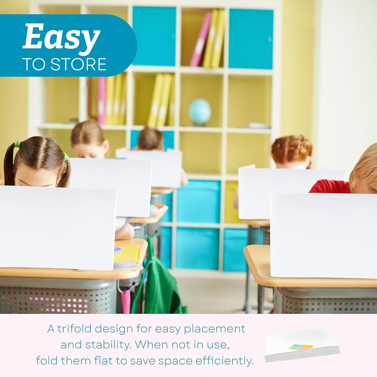 White Desk Divider: Classroom Must Haves, Teacher Must Haves, Room Divider Panel, Desk Privacy Panel, Privacy Folders for Students