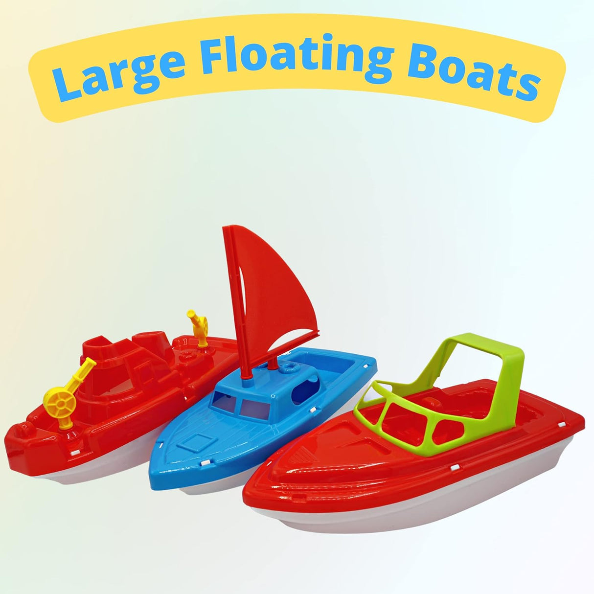 Toy Boat Bath Toys for Kids & Toddlers 3 Pcs Floating Toy Boats for Bathtub, Kids Pool Toys, Beach Toys by 4E's Novelty