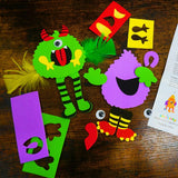 4E's Novelty Halloween Crafts for Kids (12 Pack) - Silly Monster Crafts Kids with Magnetic Foam Stickers, Fun Halloween Party Crafts for Kids Ages 3+