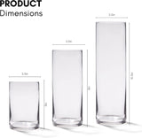 4E's Novelty Elegant Glass Cylinder Vases Set – Perfect for Home Decor, Events & Weddings