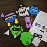 4E's Novelty Halloween Crafts for Kids (12) - Kids Halloween Craft Kits, Foam Halloween Crafts with 4 Faces Magnetic Monsters for Kids