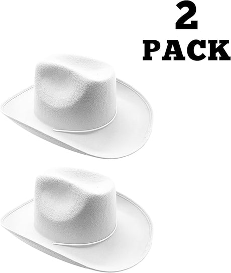 2 Pack Kids Cowboy Hats - Child Size, Ages 5-12, Costume Accessory