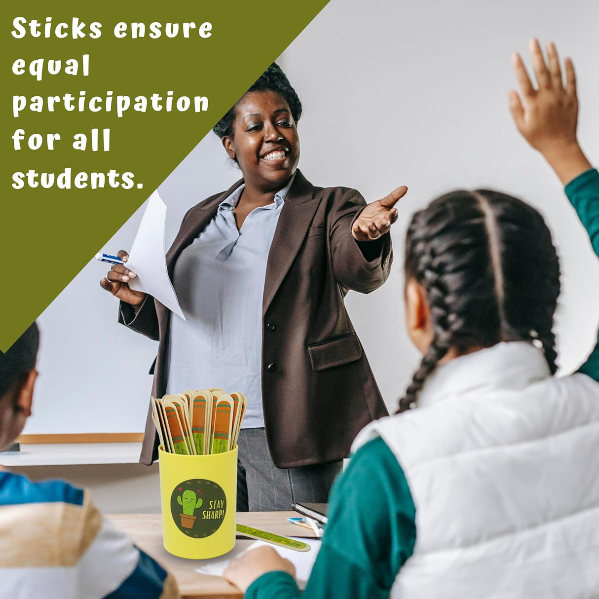 Flip Sticks - Teacher Created Resources - Classroom Must Haves, Pencil Popsicle Sticks for Teachers, Flip Name Sticks, Cactus Toy, Equity Sticks