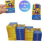 4E's Novelty 48 Boxes of 8-Pack Crayons - Bulk, Non-Toxic