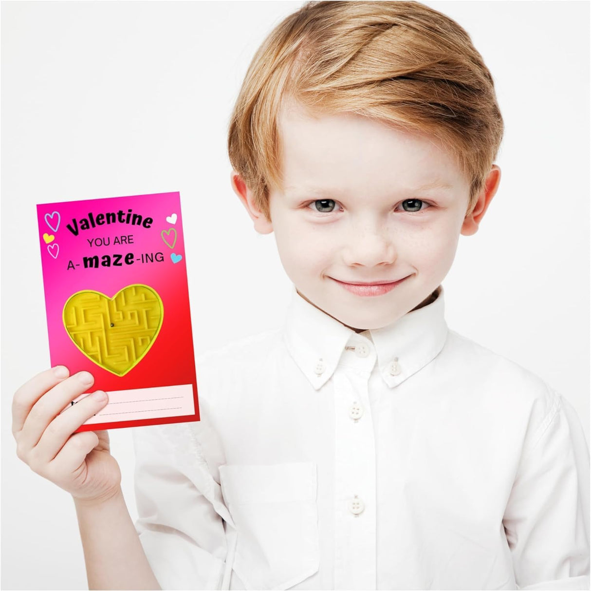 4E's Novelty 72-Pack Heart Maze Valentine Cards – Bulk Party Favors for Kids’ School Exchange