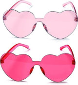 4E's Novelty Heart Sunglasses 2-Pack – Hot Pink Glasses for Parties, Festivals & Valentine Costumes