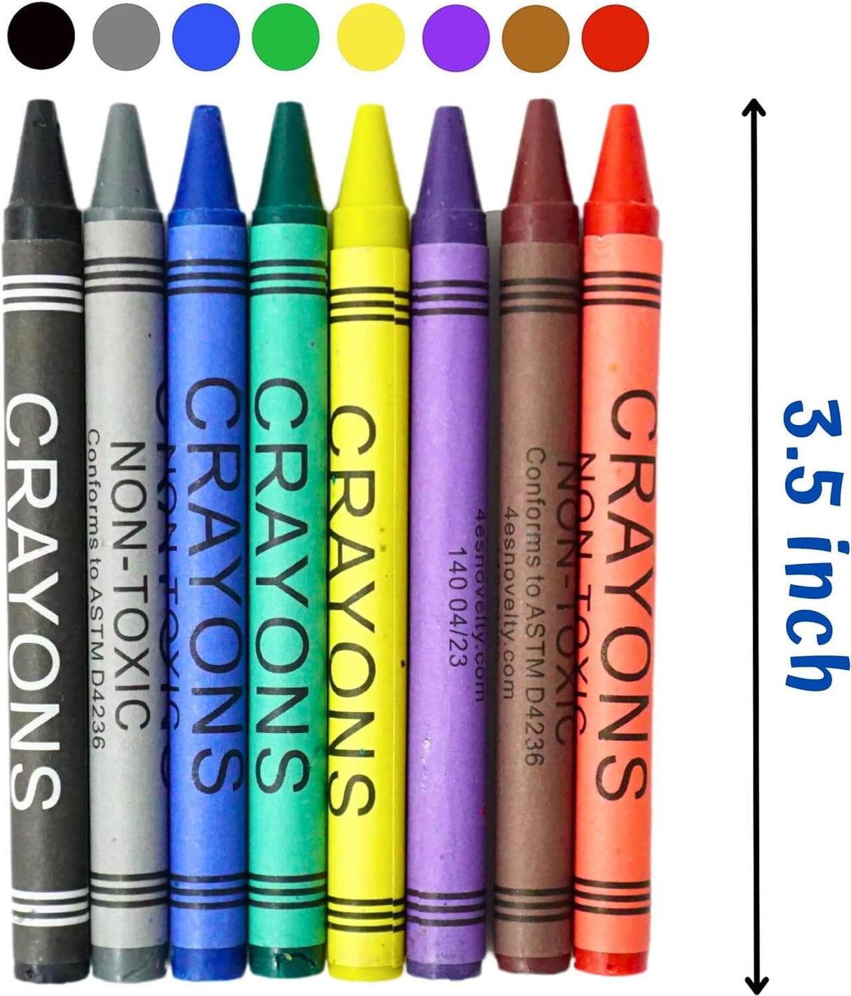 Brightly colored crayons for kids, ideal for coloring, drawing, and creative expression. Great for classrooms, parties, and home use.