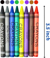 Brightly colored crayons for kids, ideal for coloring, drawing, and creative expression. Great for classrooms, parties, and home use.