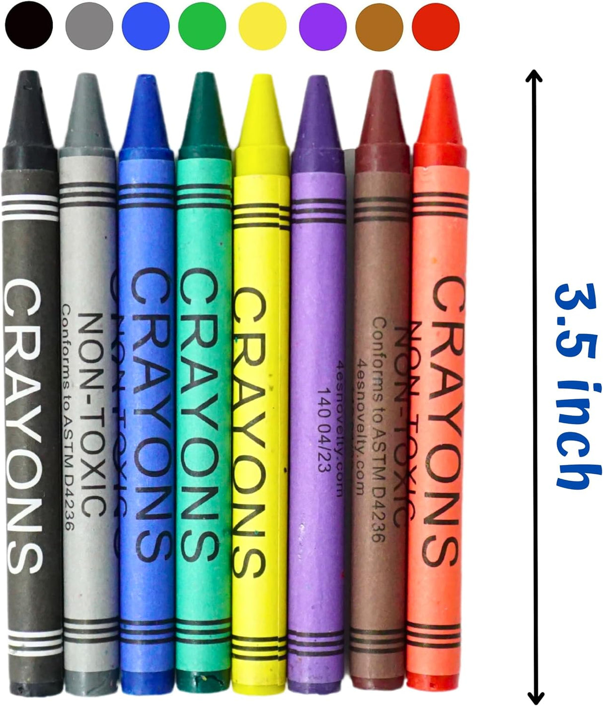 4E's Novelty 48 Boxes of 8-Pack Crayons - Bulk, Non-Toxic