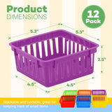 Square Classroom Baskets for Classroom Storage - Crayon Organizer, Small Bins, Plastic Crayon Box, Crayon Storage, Pencil Tray