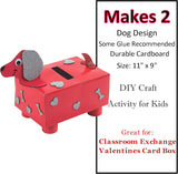 4E's Novelty DIY Dog Valentine Mailbox Kit – Fun Craft for Kids’ Classroom Card Exchange