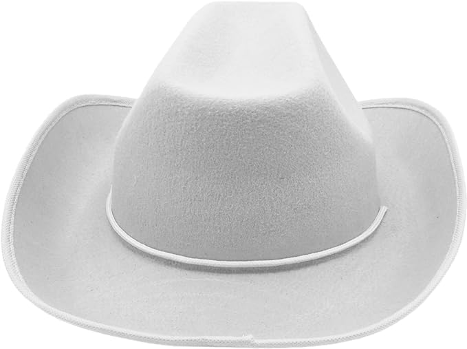 White Cowboy Hat 2 Pack, Felt Western Costume Accessory