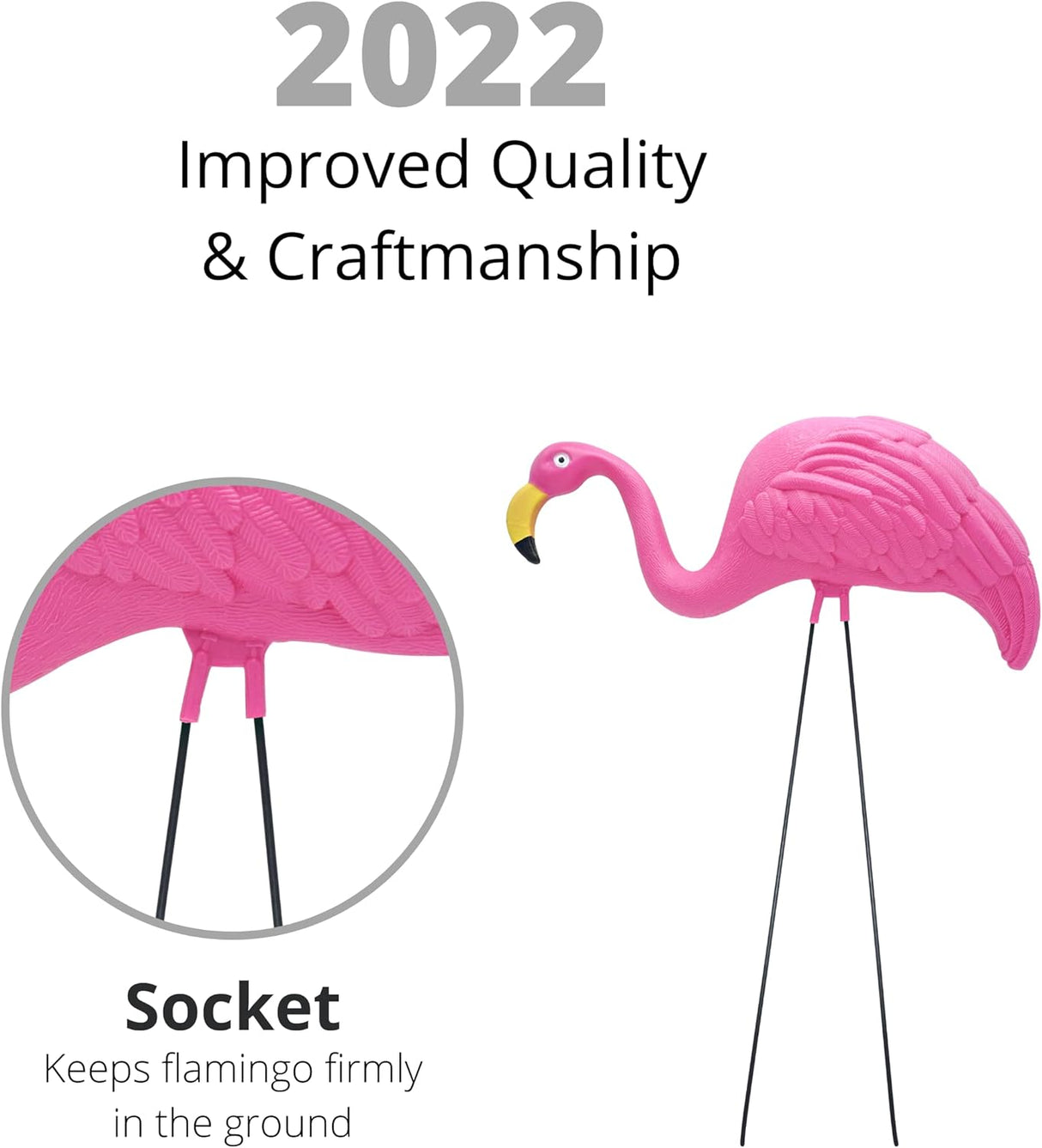 4E's Novelty Vibrant Pink Flamingo Yard Decorations – Set of 2 Lawn Ornaments for Tropical Flair