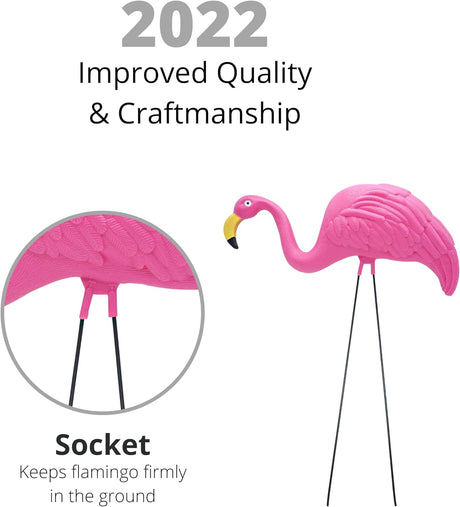 4E's Novelty Vibrant Pink Flamingo Yard Decorations – Set of 2 Lawn Ornaments for Tropical Flair