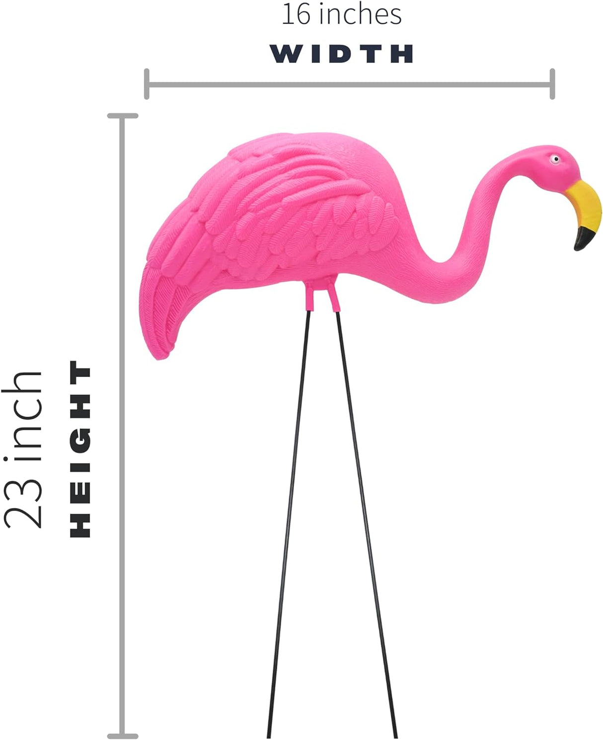 4 Pink Flamingos Yard Decorations - Large 23 inch Ornament Statues - Outdoor Garden Lawn Flamingo Decor by 4E's Novelty