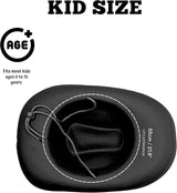 4E's Novelty Kids Black Cowboy Hats - 2 Pack - Fits Boys & Girls Ages 5-12 Yrs, Felt with Buckle Belt, Child Size Cowgirl Western Costume Accessories, Party Dress Up