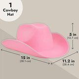 Felt Cowboy Hat for Adults - Western Party Accessory, Unisex