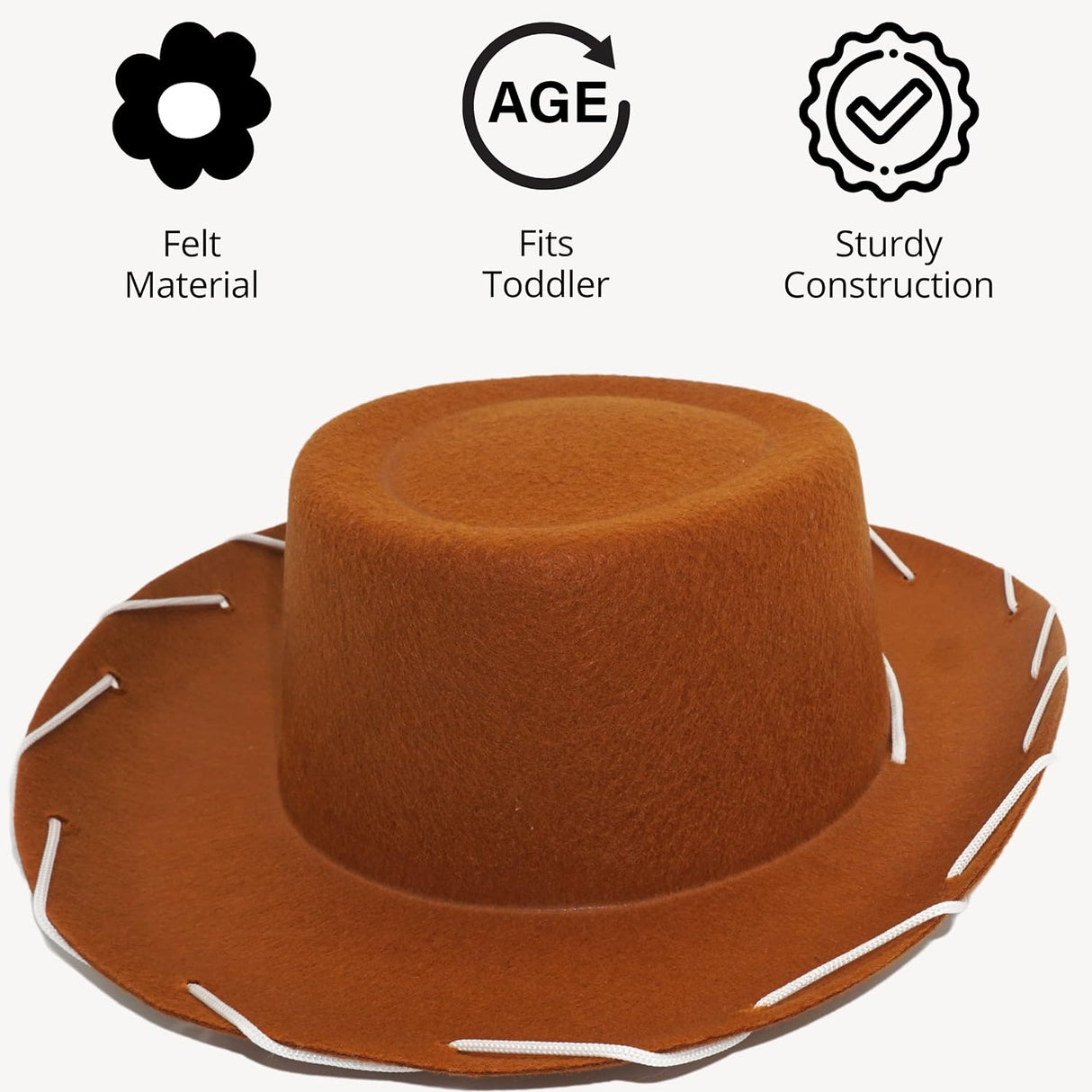 4E’s Novelty Brown Toddler Cowboy Hat - Boys & Girls Brown Cowboy Hat for Themed Party Costume, Ideal Cowboy Hat & Toddler Cowboy Outfit, Ages 3-5