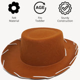 4E’s Novelty Brown Toddler Cowboy Hat - Boys & Girls Brown Cowboy Hat for Themed Party Costume, Ideal Cowboy Hat & Toddler Cowboy Outfit, Ages 3-5