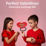 4E's Novelty 48-Pack Friendship Bracelets with Valentine Cards – Classroom Party Favors for Kids