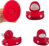 4E's Novelty 3 Valentines Rubber Duck – Red Rubber Ducky with XOXO for Decorations & Gifts