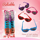 4E's Novelty 30-Pack Heart Sunglasses for Kids – Fun Party Favors for Valentine’s Classroom