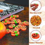 4E's Novelty Halloween Mini Pumpkin Erasers Bulk 144 pcs - Mini Erasers for Kids Bulk, Erasers for School, Classroom Mini Halloween Erasers for Kids