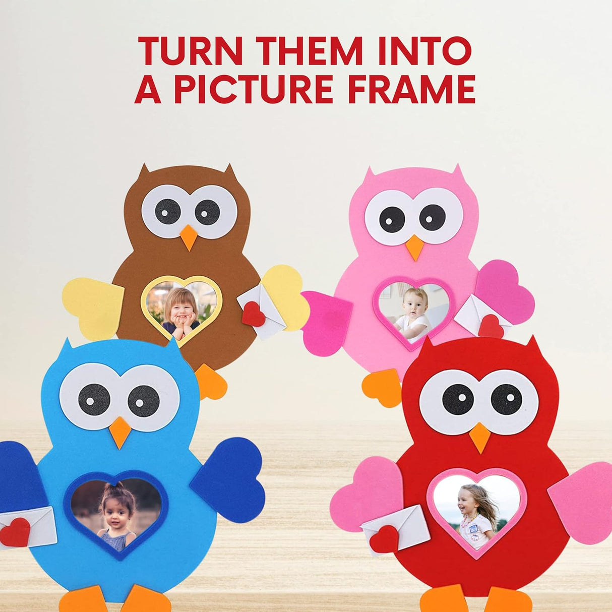 4E's Novelty 12-Pack Owl Magnet Valentine Crafts – Fun DIY Foam Crafts for Kids’ Classroom