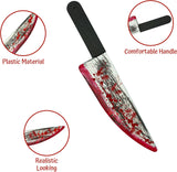 16.5’’  Large Fake Knife with Fake Blood Prop, Halloween Prop Knife Toy