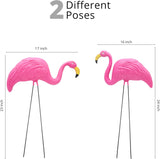 4E's Novelty Vibrant Pink Flamingo Yard Decorations – Set of 2 Lawn Ornaments for Tropical Flair