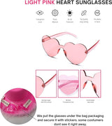 Pink Cowgirl Hat with Feathers & Heart Sunglasses Set for Women & Girls